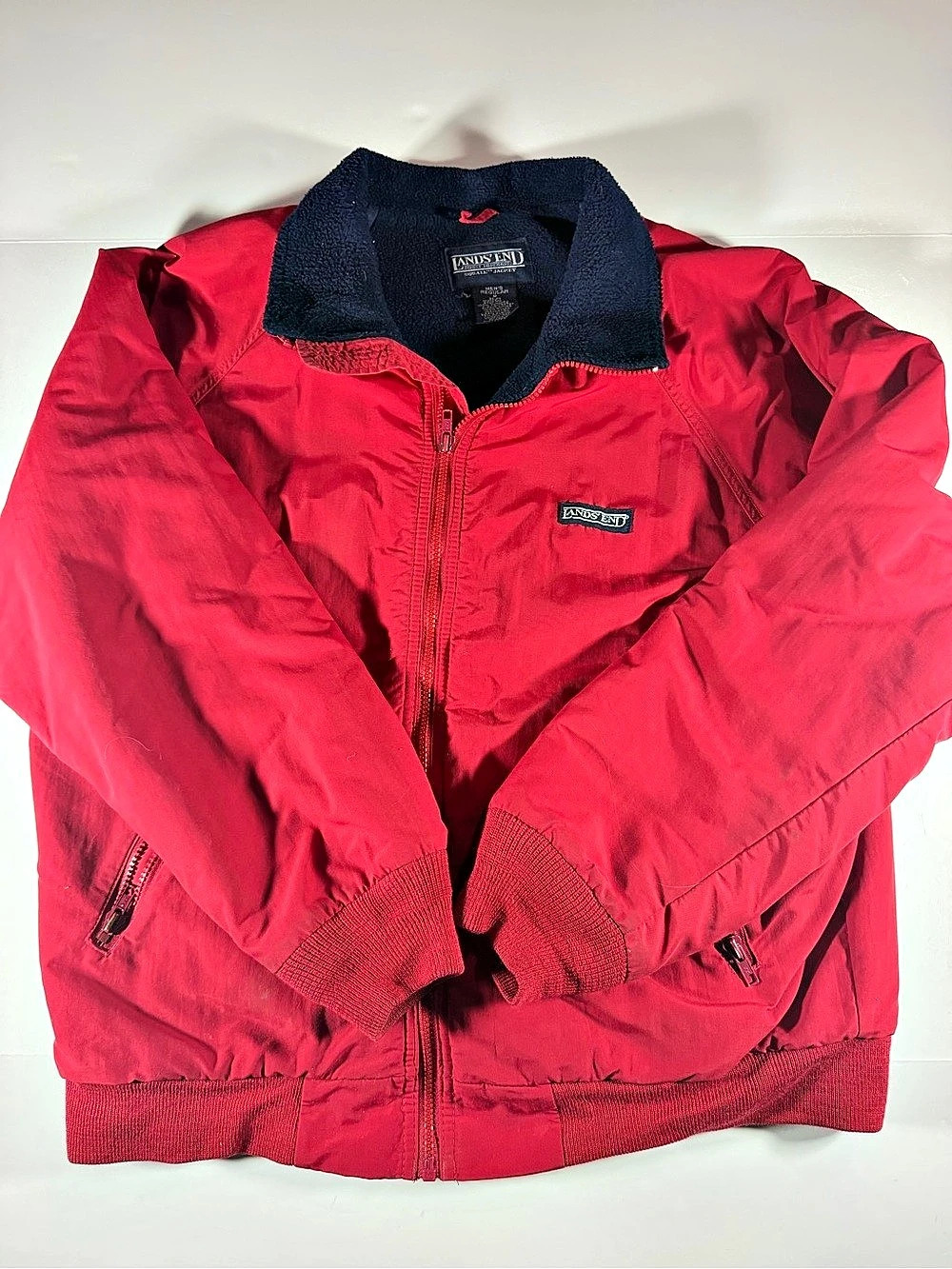 Lands' End The Squall Jacket Men's Red & Blue Size Medium